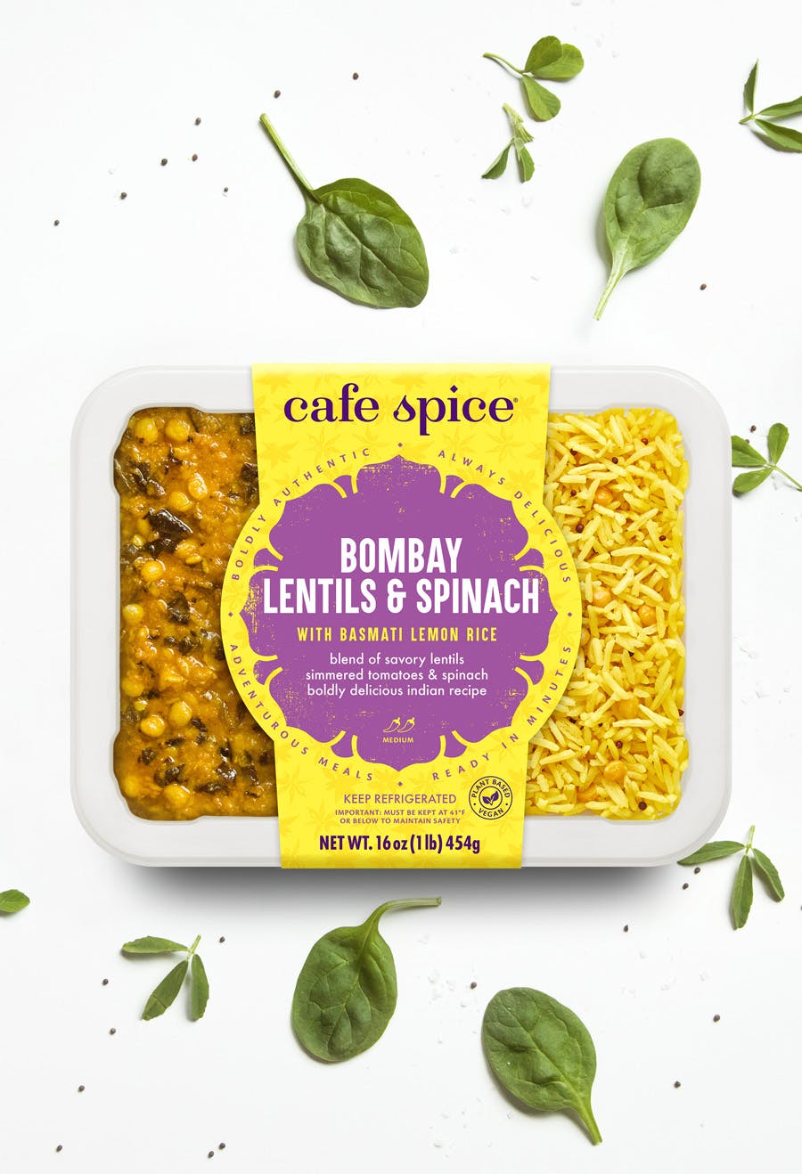 Bombay Lentils & Spinach with Lemon Rice